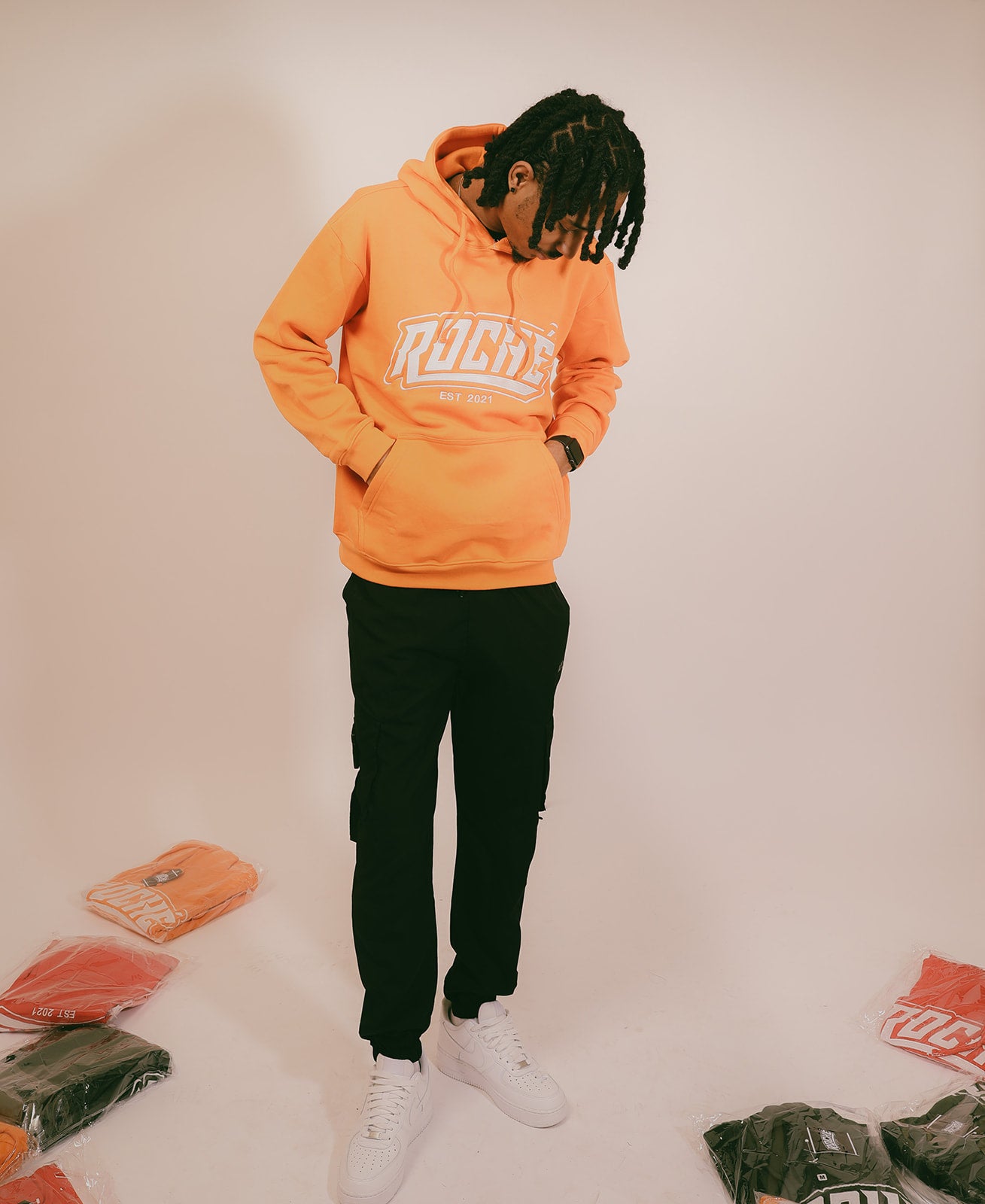 Roche Orange Embroidered Unisex Hoodie