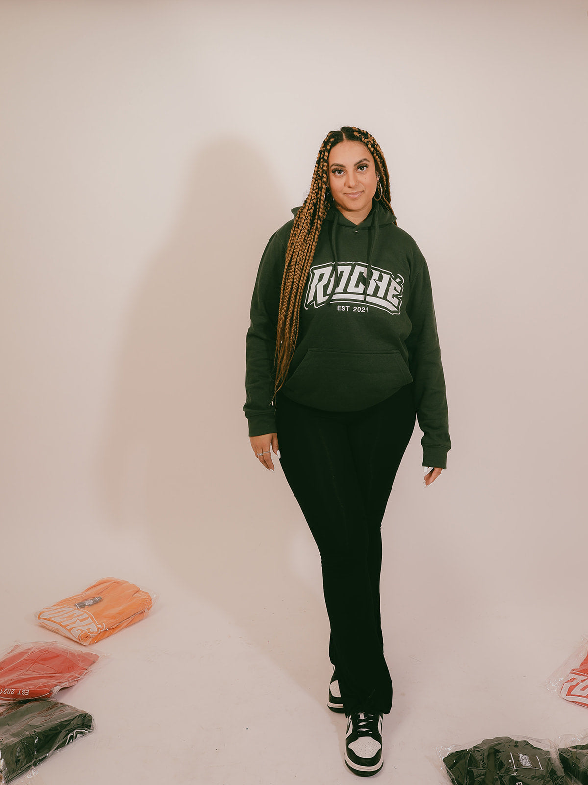 Roche Green Embroidered Unisex Hoodie